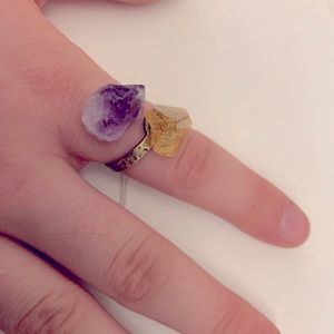 Adjustable brass stone ring by local artist Rare Specimen.